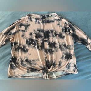 Pink and black tie dye sweatshirt NWOT